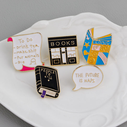 Broche de Biblioteca Cartoon - Conversación de Libros - Image 9