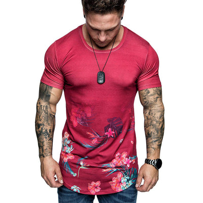 Camisa Estampada Flores Slim Fit Hombre Manga Corta Casual Plus Size - Image 7