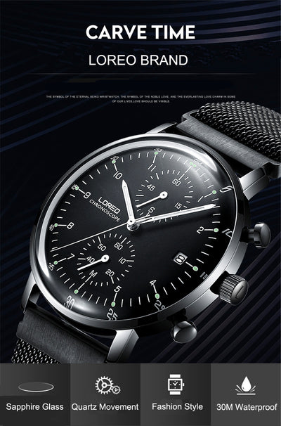 Reloj Deportivo de Cuarzo para Hombre con Banda de Acero Inoxidable Resistente al Agua - Image 5