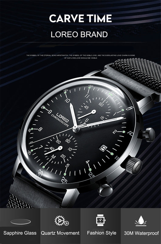 Reloj Deportivo de Cuarzo para Hombre con Banda de Acero Inoxidable Resistente al Agua - Image 5