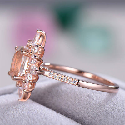 Anillo de Flor con Diseño Copo de Nieve en Oro Rosado - Circonita Cúbica - Image 11
