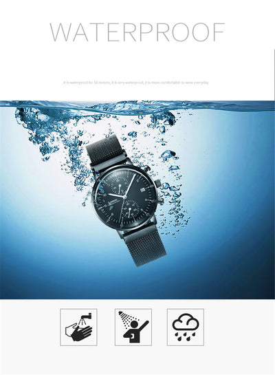 Reloj Deportivo de Cuarzo para Hombre con Banda de Acero Inoxidable Resistente al Agua - Image 9