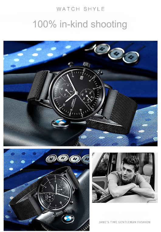 Reloj Deportivo de Cuarzo para Hombre con Banda de Acero Inoxidable Resistente al Agua - Image 13