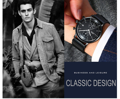 Reloj Deportivo de Cuarzo para Hombre con Banda de Acero Inoxidable Resistente al Agua - Image 16