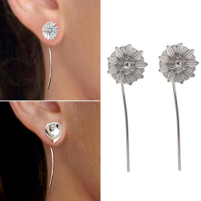Aretes de Girasol Plateados - Image 10
