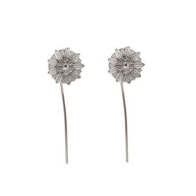 Aretes de Girasol Plateados - Image 11
