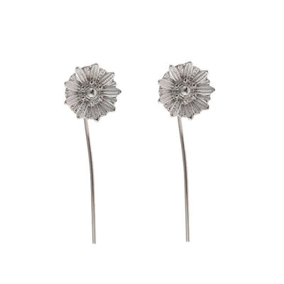 Aretes de Girasol Plateados - Image 19