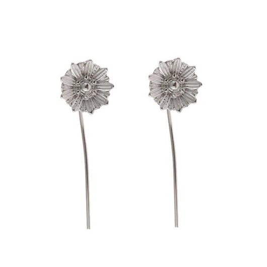 Aretes de Girasol Plateados - Image 19