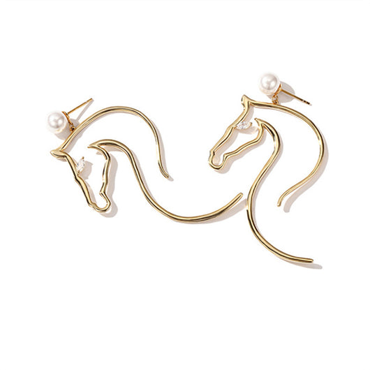 Aretes Cabeza de Caballo Temperamento Elegante - Joyería Exagerada Estilo Europeo - Image 7
