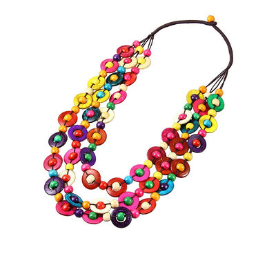 Collar Tejido de Concha de Coco Serie Café Multicapas - Accesorio de Playa - Image 10