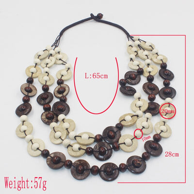 Collar Tejido de Concha de Coco Serie Café Multicapas - Accesorio de Playa - Image 16