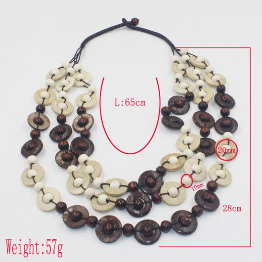 Collar Tejido de Concha de Coco Serie Café Multicapas - Accesorio de Playa - Image 16