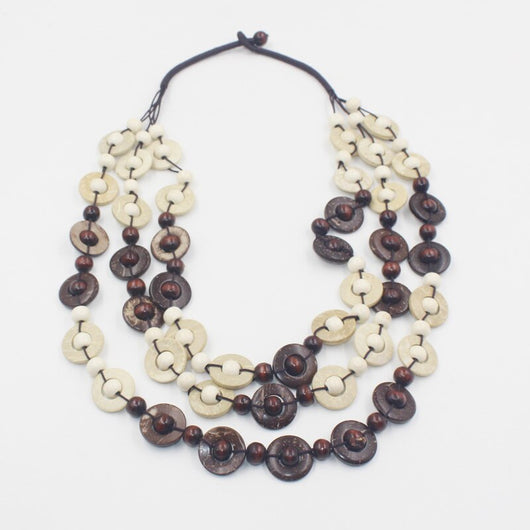 Collar Tejido de Concha de Coco Serie Café Multicapas - Accesorio de Playa - Image 17