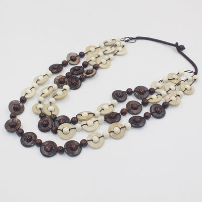 Collar Tejido de Concha de Coco Serie Café Multicapas - Accesorio de Playa - Image 21