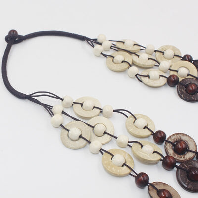 Collar Tejido de Concha de Coco Serie Café Multicapas - Accesorio de Playa - Image 23