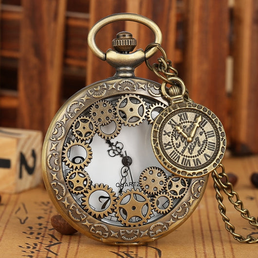 Reloj de Bolsillo Grande con Esfera Romana y Cadena Fina - Image 7