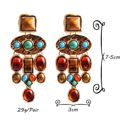 Aretes Barrocos de Piedras Sintéticas - Image 9
