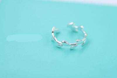 Anillo de Plata con Hoja de Olivo - Diseño Minimalista para Mujer - Image 11