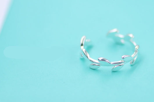 Anillo de Plata con Hoja de Olivo - Diseño Minimalista para Mujer - Image 14