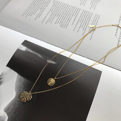 Collar Doble Monstera en Oro Fluido - Image 11