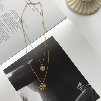 Collar Doble Monstera en Oro Fluido - Image 13