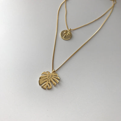 Collar Doble Monstera en Oro Fluido - Image 14