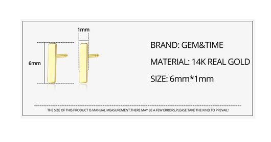 Aretes T Minimalistas en Oro 14K - Image 6