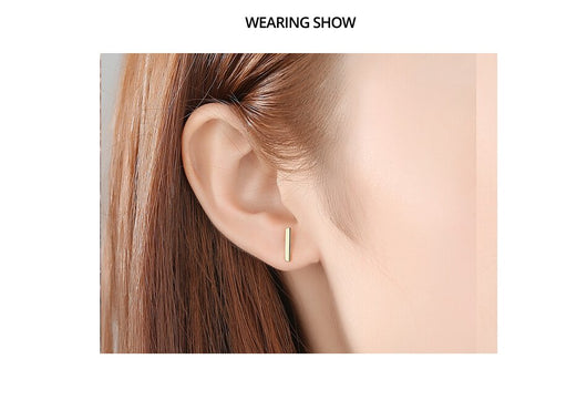 Aretes T Minimalistas en Oro 14K - Image 8