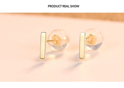 Aretes T Minimalistas en Oro 14K - Image 9