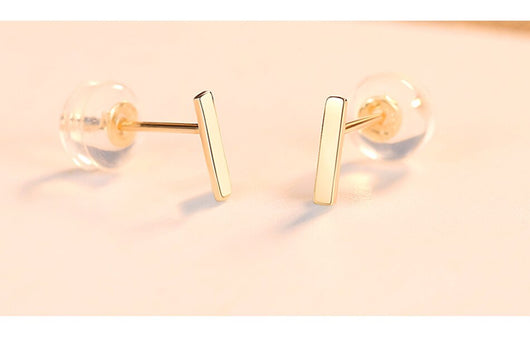 Aretes T Minimalistas en Oro 14K - Image 10