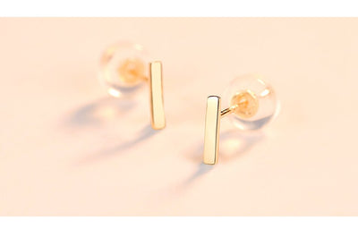 Aretes T Minimalistas en Oro 14K - Image 11