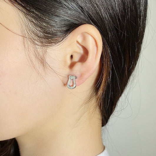 Aretes Herradura de Plata Esterlina 925 con Cierre de Presión - Image 20
