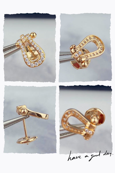 Aretes Herradura de Plata Esterlina 925 con Cierre de Presión - Image 22