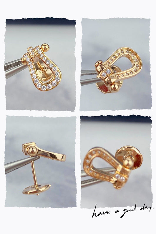 Aretes Herradura de Plata Esterlina 925 con Cierre de Presión - Image 22