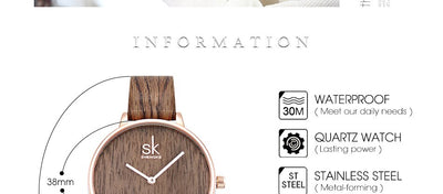 Reloj de Cuarzo para Mujer con Agujas de Madera - Image 10