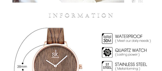 Reloj de Cuarzo para Mujer con Agujas de Madera - Image 10