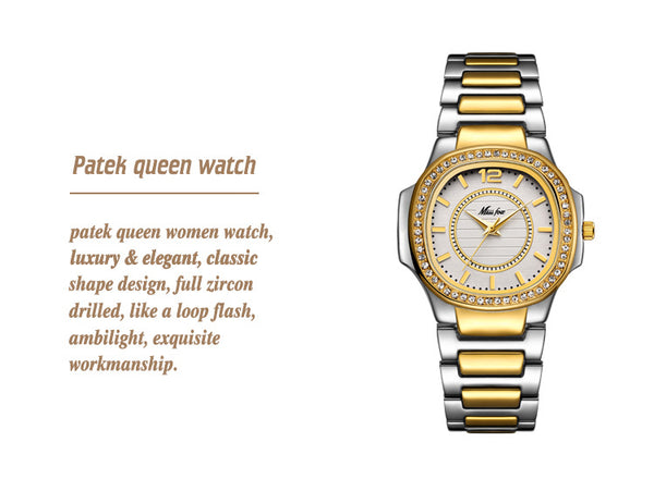 Reloj Casual para Mujer con Cristales Brillantes - Elegancia Diamantada