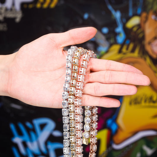Collar Cuadrado Hip Hop con Circonitas Brillantes - Image 6