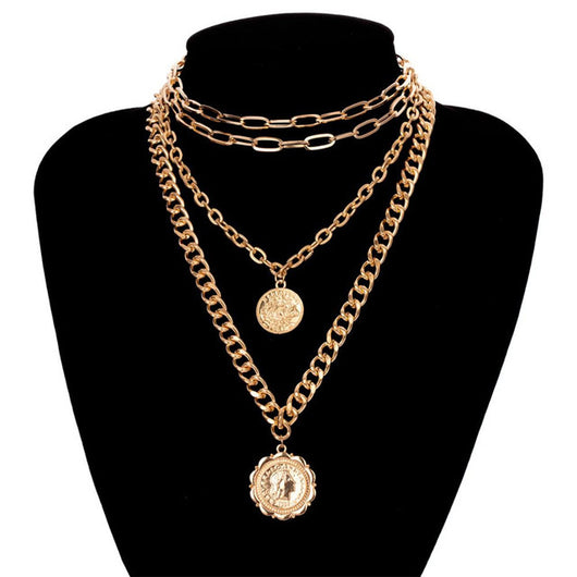 Collar Múltiple Hip Hop con Medallas Colgantes - Image 9