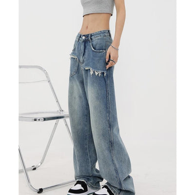 Jeans Vintage de Cintura Alta y Pierna Recta para Mujer - Image 13