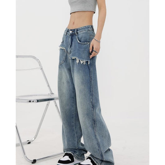 Jeans Vintage de Cintura Alta y Pierna Recta para Mujer - Image 13