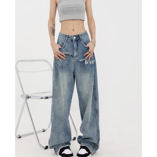 Jeans Vintage de Cintura Alta y Pierna Recta para Mujer - Image 16