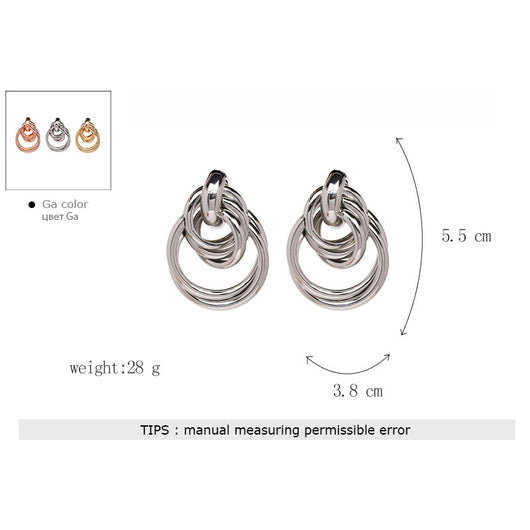 Aretes redondos de perlas metálicas - Image 5
