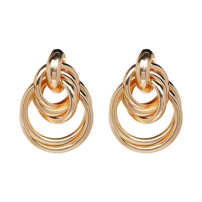 Aretes redondos de perlas metálicas - Image 6