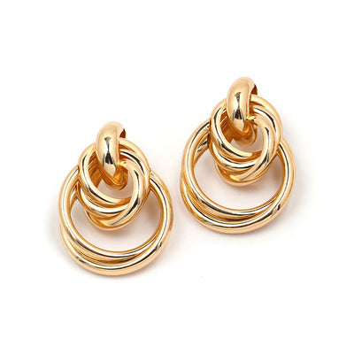 Aretes redondos de perlas metálicas - Image 7