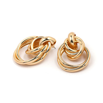 Aretes redondos de perlas metálicas - Image 9