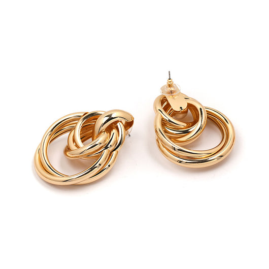 Aretes redondos de perlas metálicas - Image 10