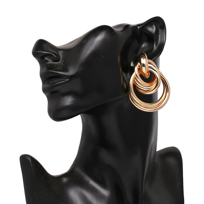 Aretes redondos de perlas metálicas - Image 11