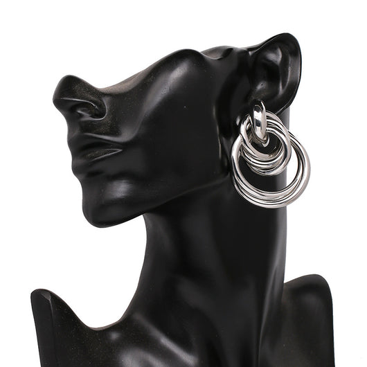 Aretes redondos de perlas metálicas - Image 13