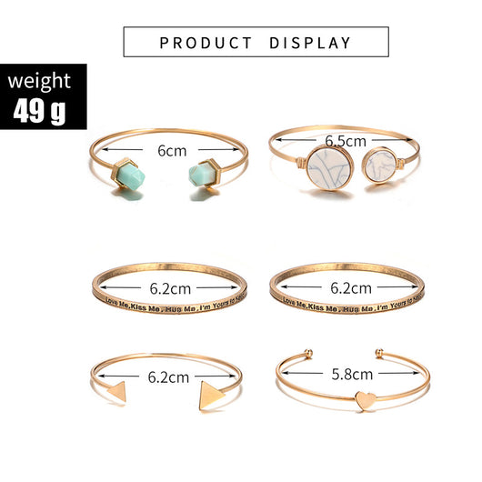 Pulsera de Moda Love Aleación - Set de 6 Piezas para Mujer - Image 6